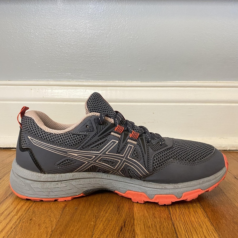 ASICS Gel Venture 8 Shoes Womens Size 8 Gray Coral Mesh Trail Running Sneakers - Picture 9 of 11